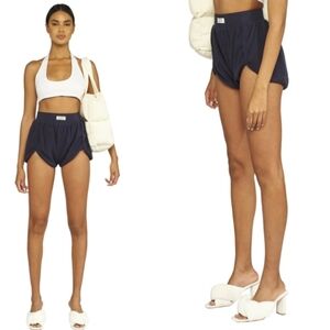 MY MUM MADE IT High Elastic Waist Dolphin Shorts Navy Size Large